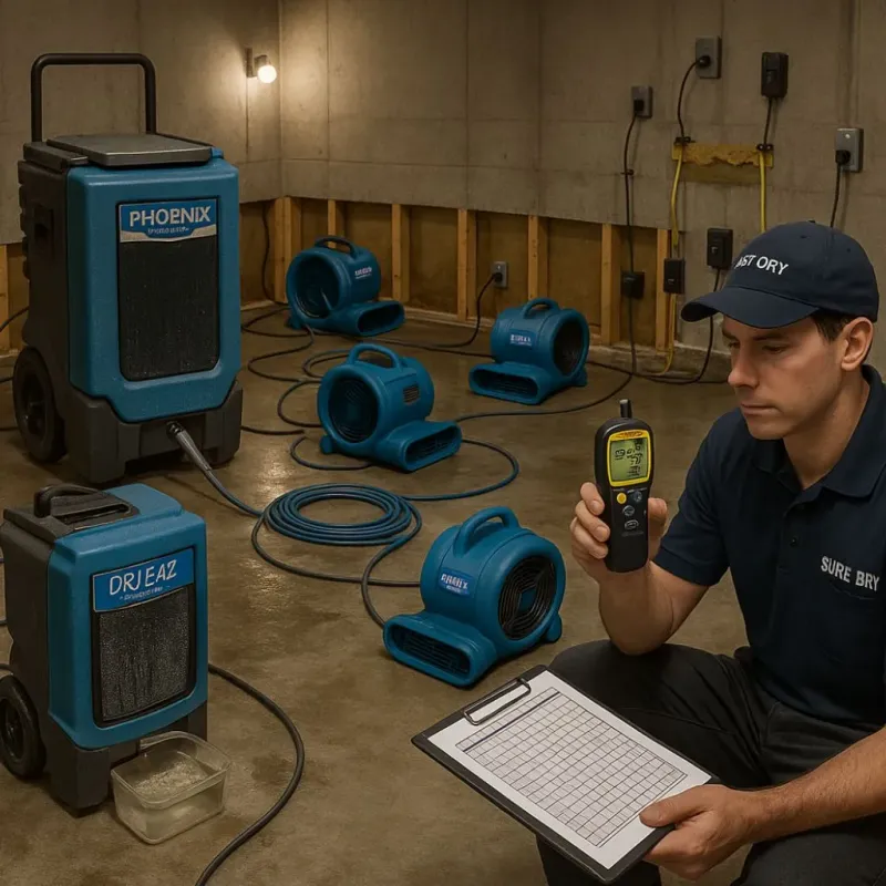 Structural Drying and Dehumidification process in Whitfield, PA